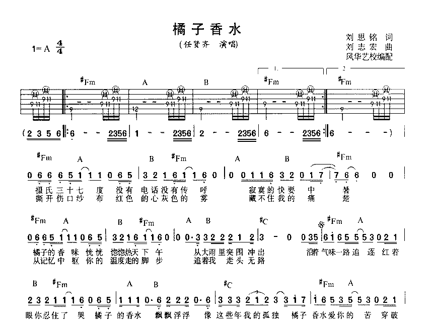 橘子香水吉他谱第1页