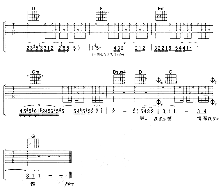 情深怎么办吉他谱第3页