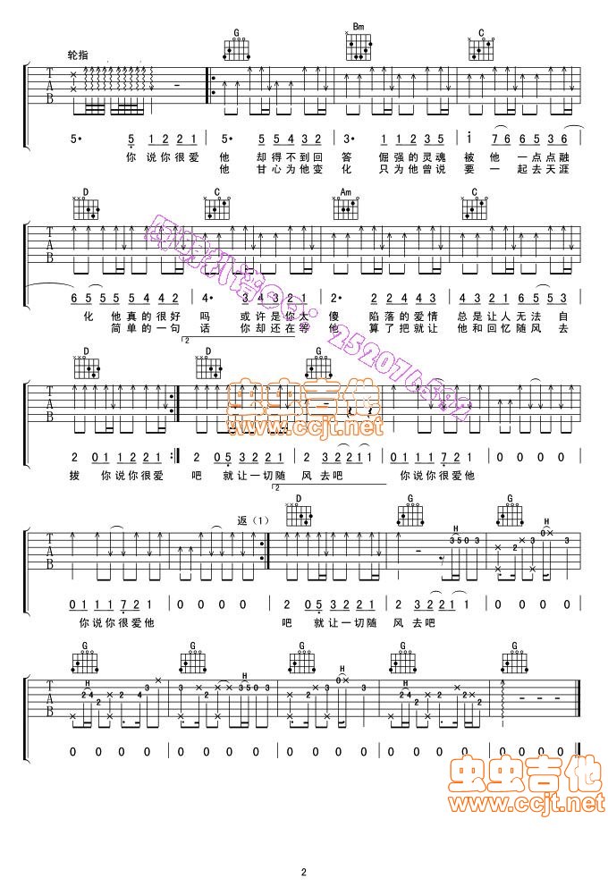 你说你很爱他吉他谱第2页