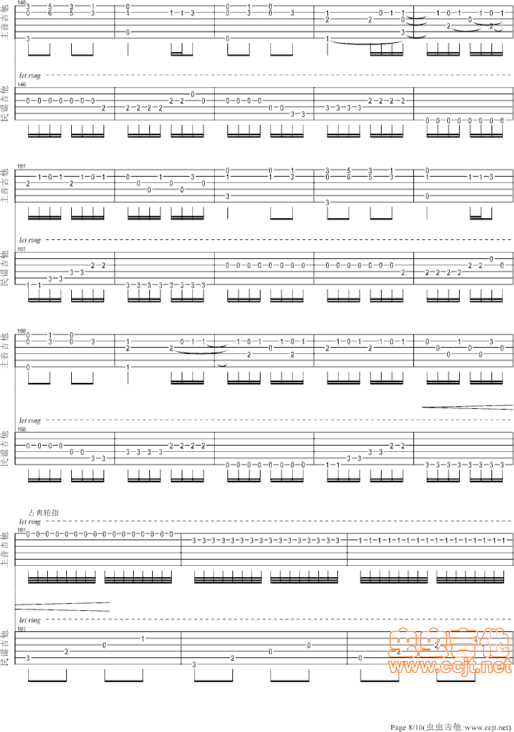 卡农吉他谱第8页