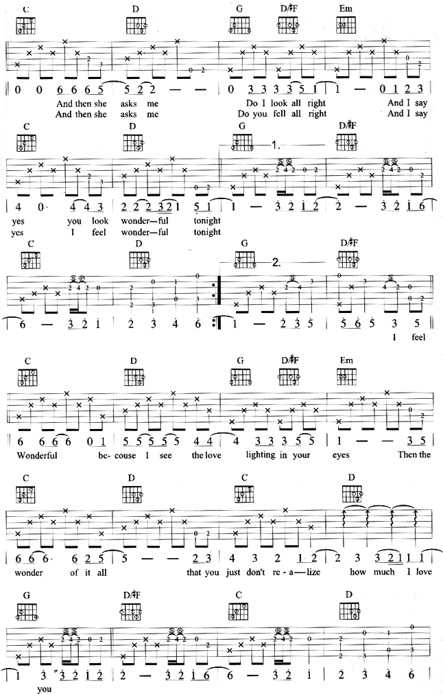 WonderfulTonight吉他谱第2页