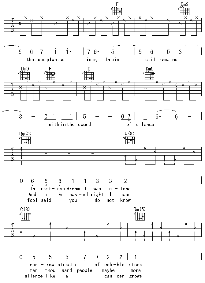 thesoundofsilence吉他谱第2页