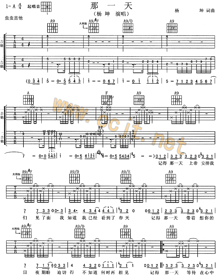 那一天吉他谱第1页