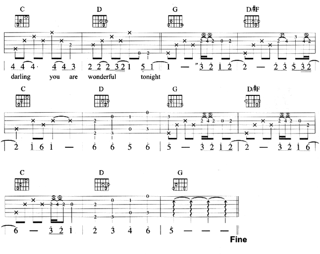 WonderfulTonight吉他谱第4页