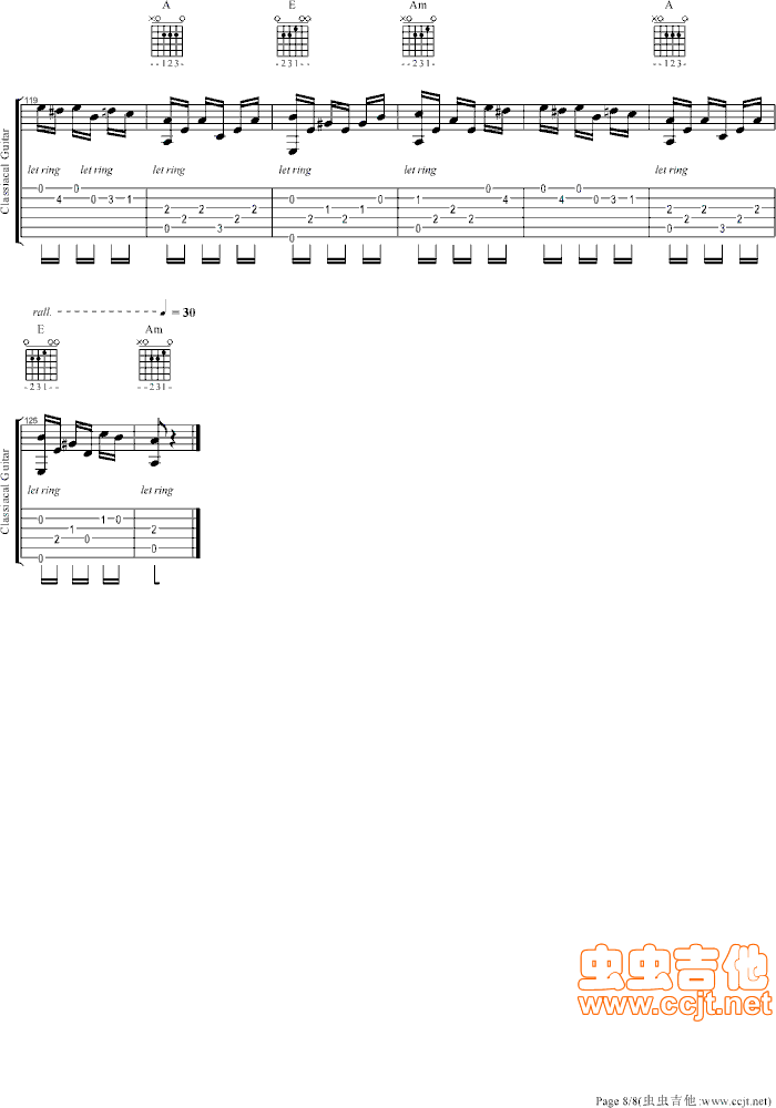 献给爱丽丝吉他谱第8页