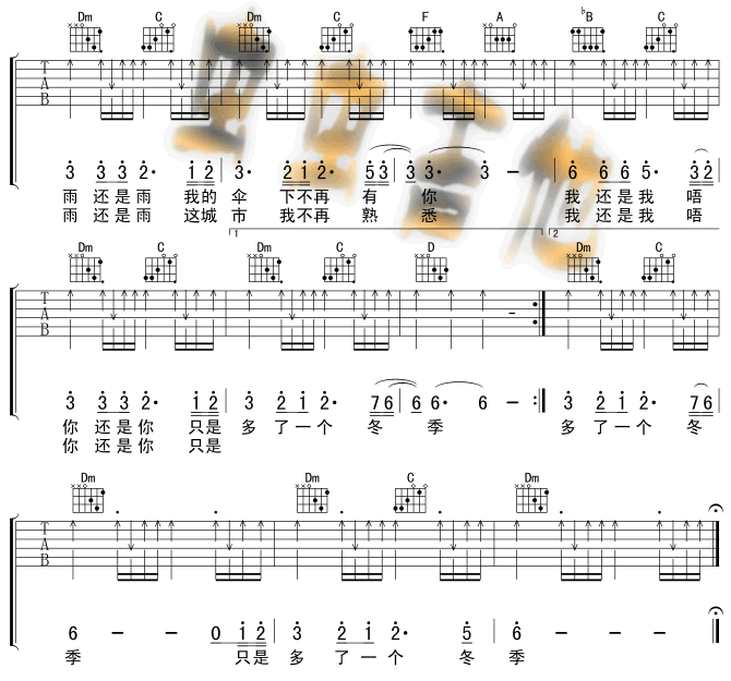 冬季到台北来看雨吉他谱第2页