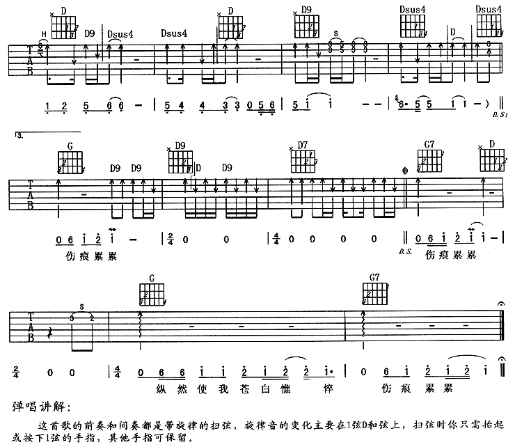 执着[D调经典]吉他谱第3页