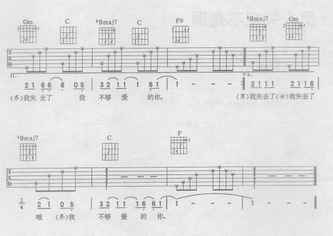 我不够爱你吉他谱第3页