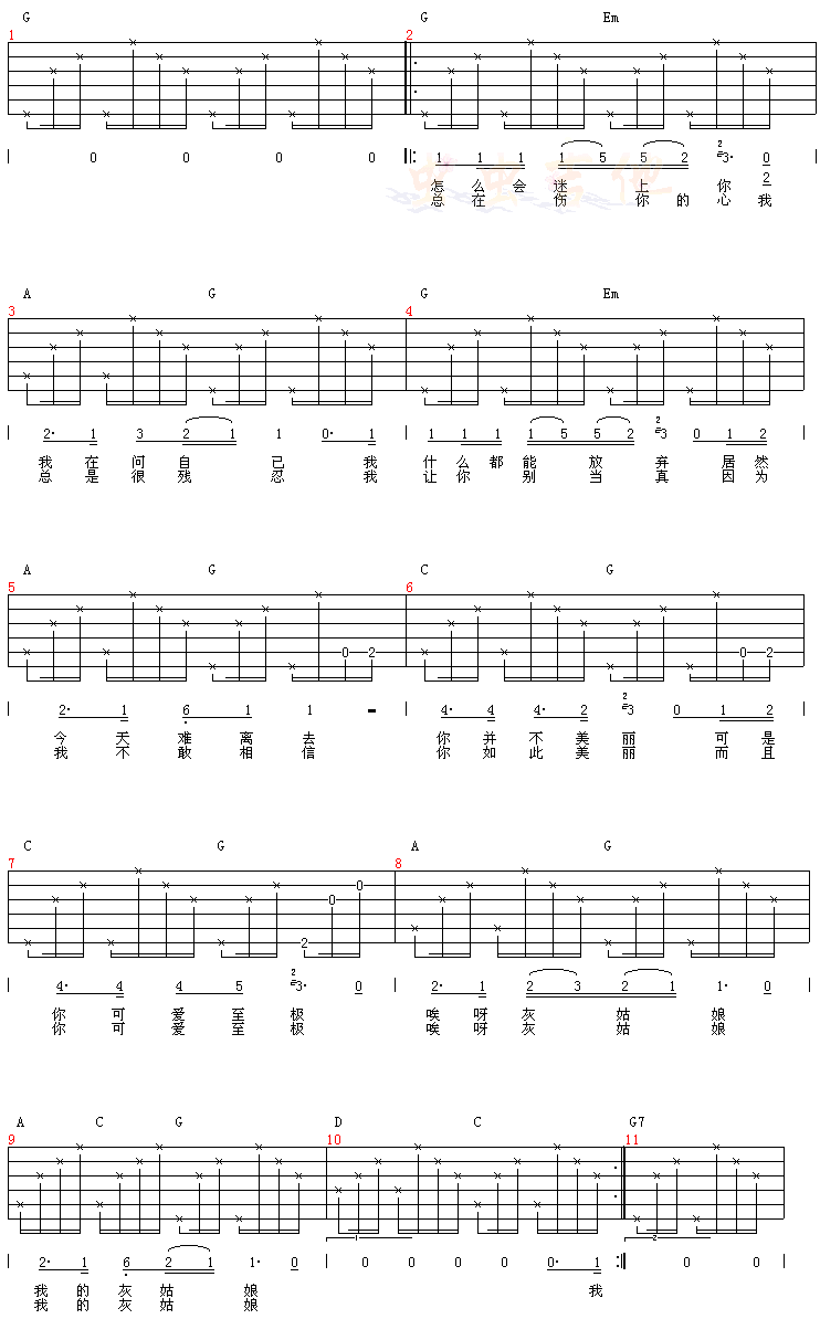 灰姑娘吉他谱第2页