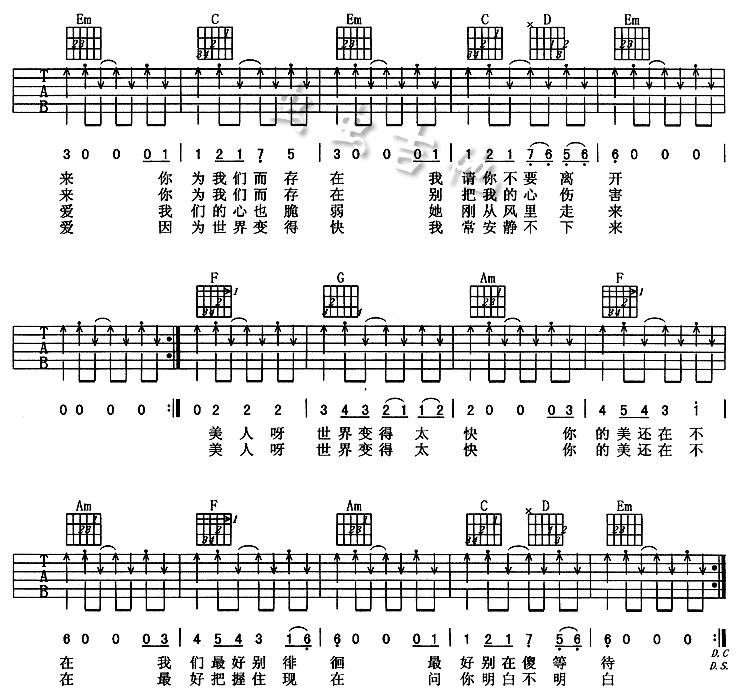 美人吉他谱第2页