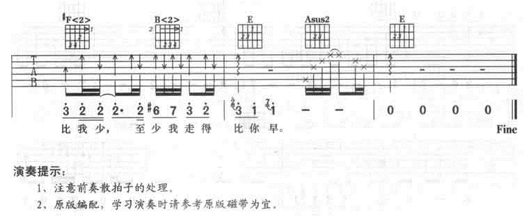 至少走得比你早吉他谱第4页