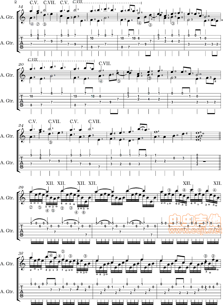 樱花吉他谱第2页