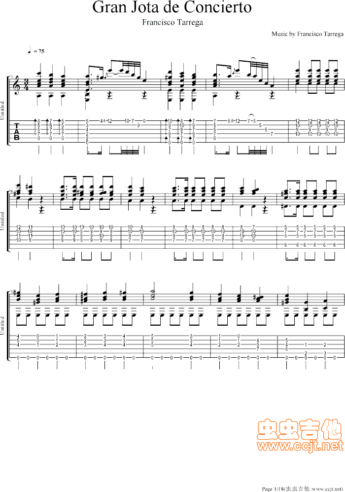 大霍塔舞曲吉他谱第1页