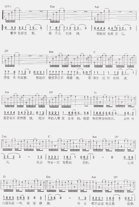 想和你去吹吹风吉他谱第2页
