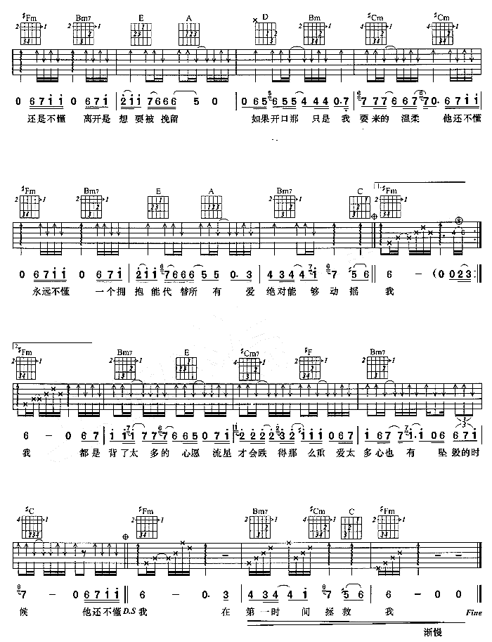 他还是不懂吉他谱第2页