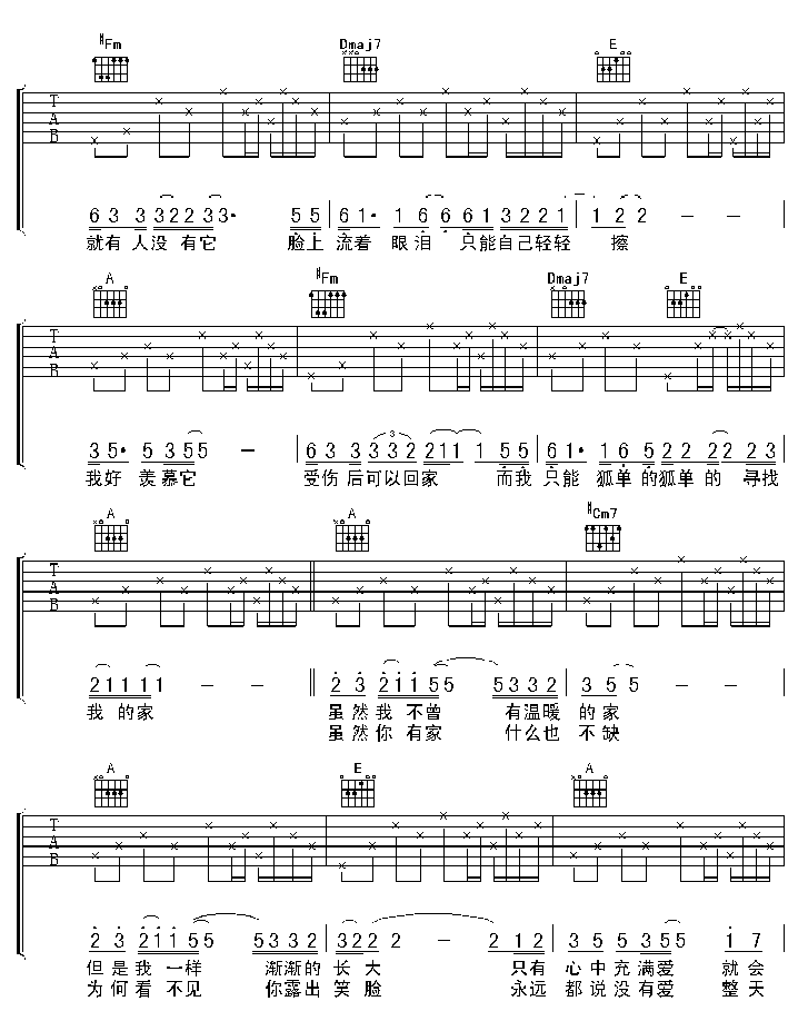 我想有个家吉他谱第2页