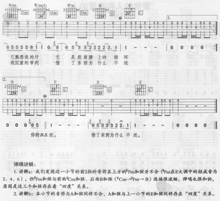 你的揹包|吉他圖片譜|陳奕迅