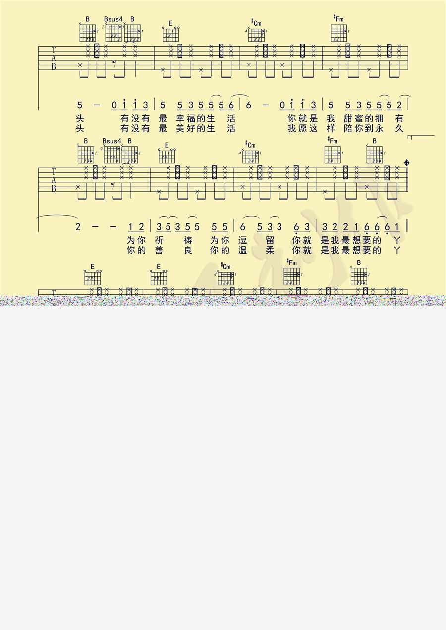 你是我最想要的丫头吉他谱第3页