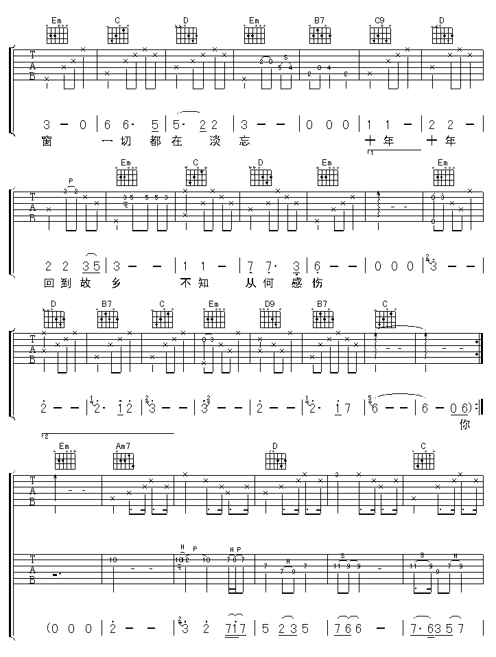 十年吉他谱第4页