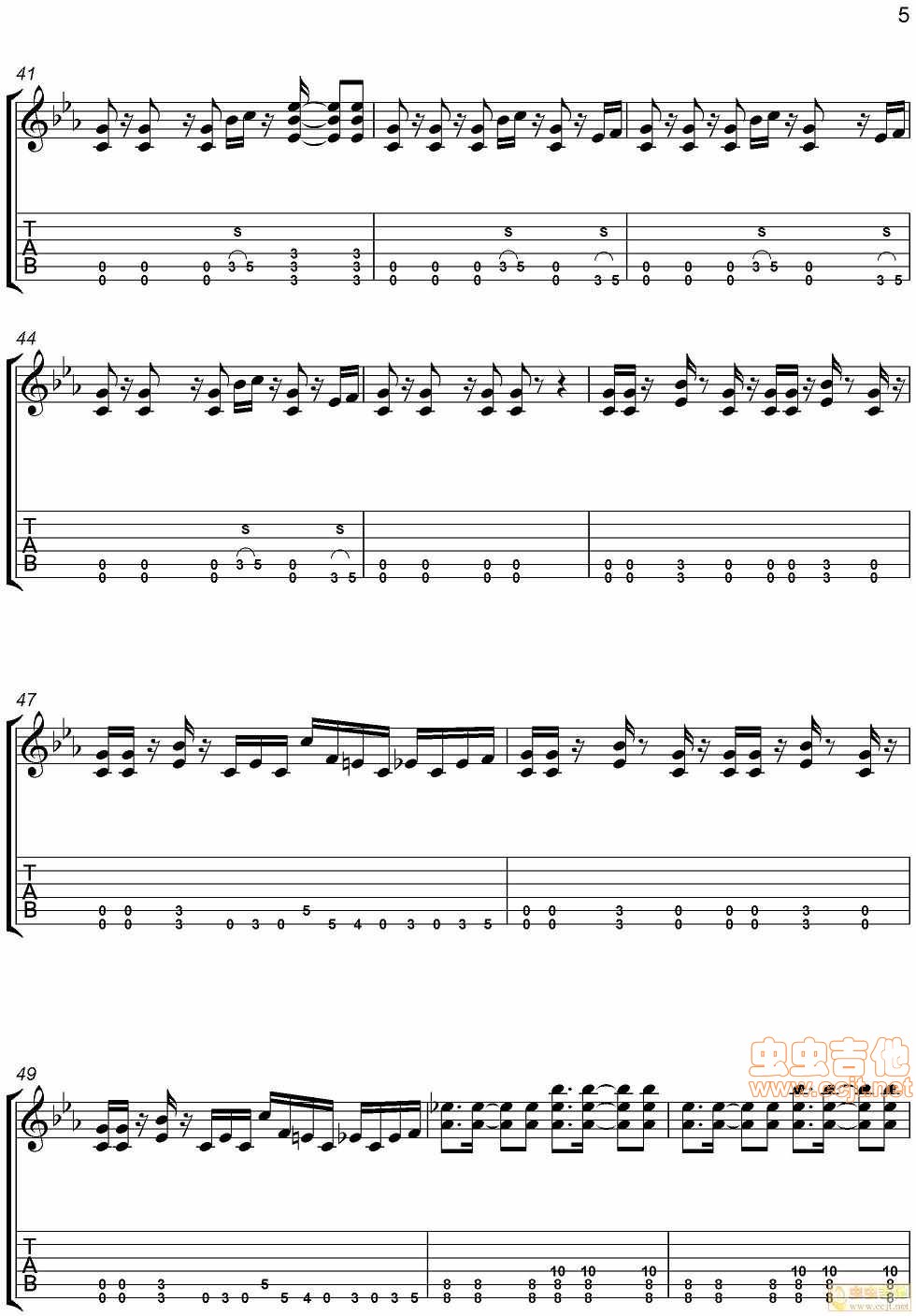becauseofyou吉他谱第5页