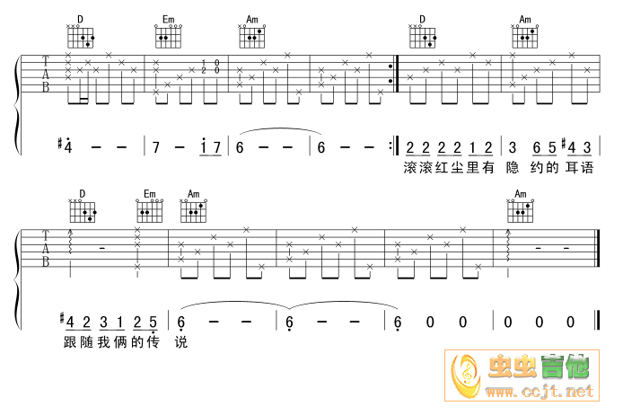 滚滚红尘吉他谱第3页