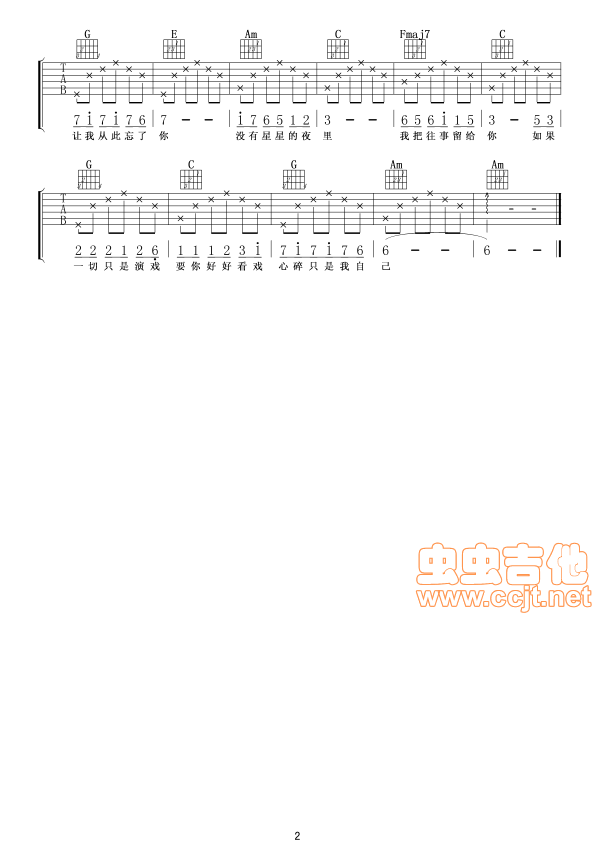 独角戏吉他谱第2页