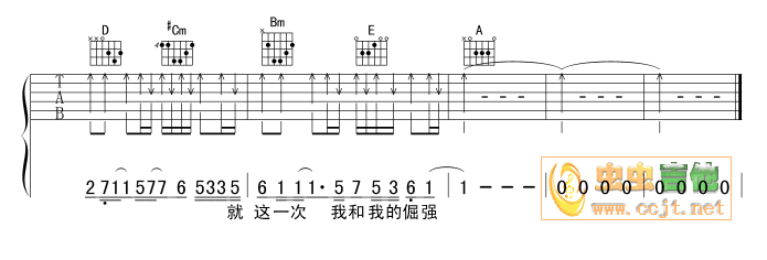 倔强吉他谱第4页