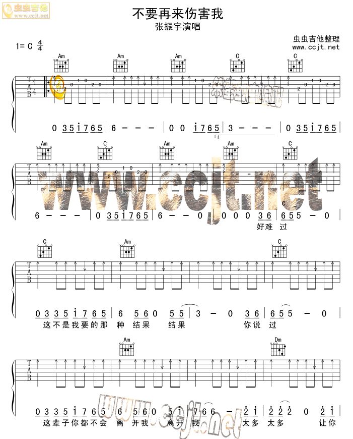不要再来伤害我吉他谱第1页