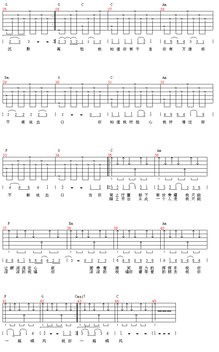 祝你一路顺风吉他谱第2页