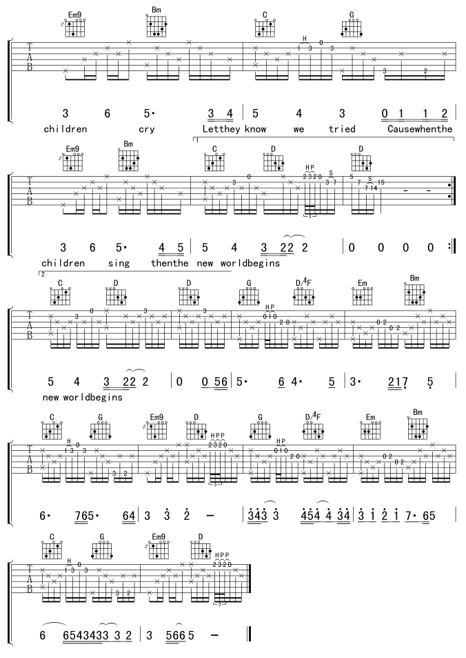 Whenthechildrencry吉他谱第3页