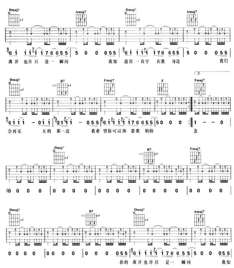 有一天吉他谱第2页