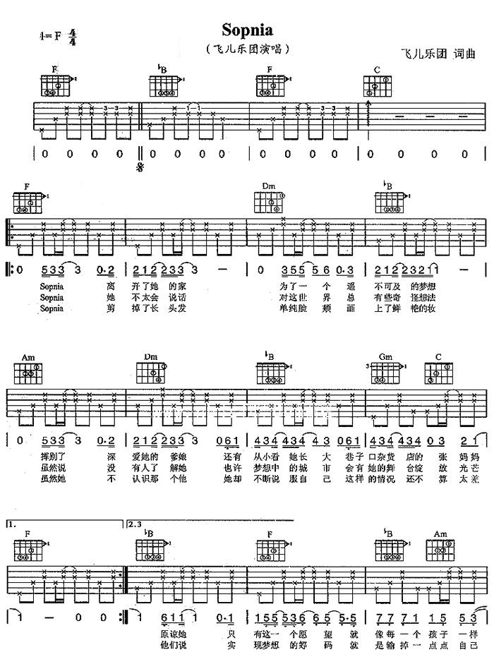 Sopnia吉他谱第1页