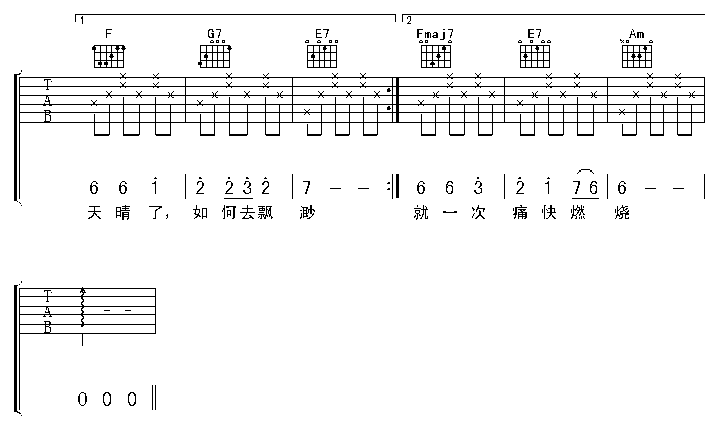 飘摇吉他谱第2页