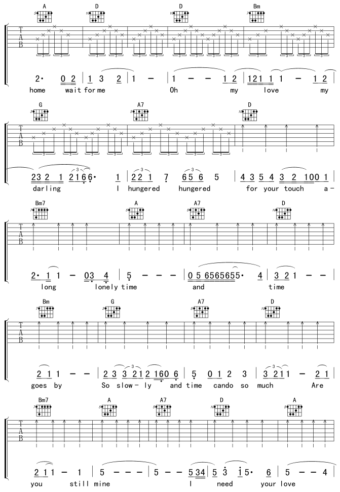 UnchainedMelody吉他谱第3页