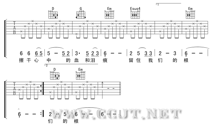 把根留住吉他谱第2页