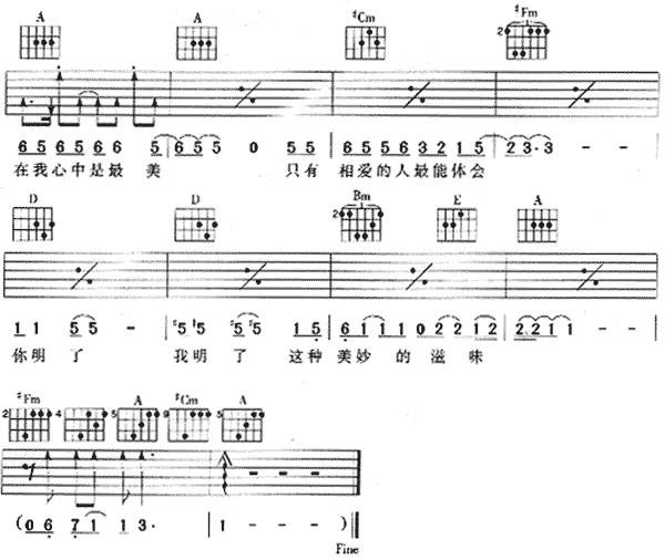 最美（2）吉他谱第5页