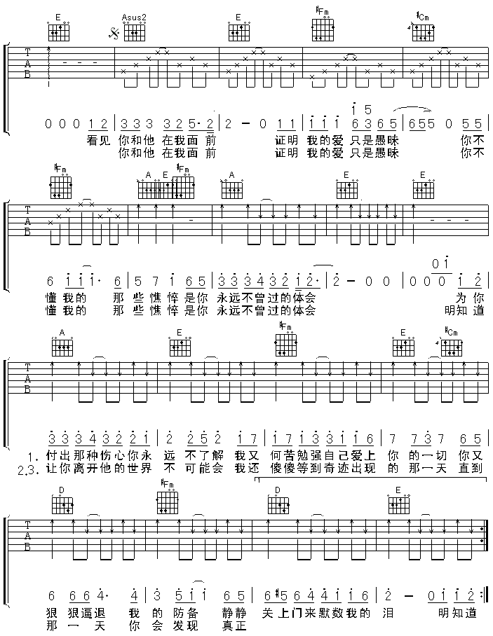 痴心绝对吉他谱第3页