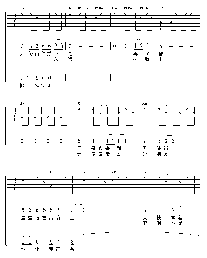 天使街吉他谱第2页