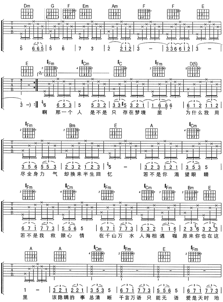 原来你也在这里吉他谱第3页