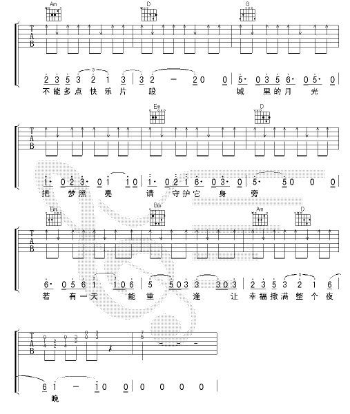 城里的月光吉他谱第3页