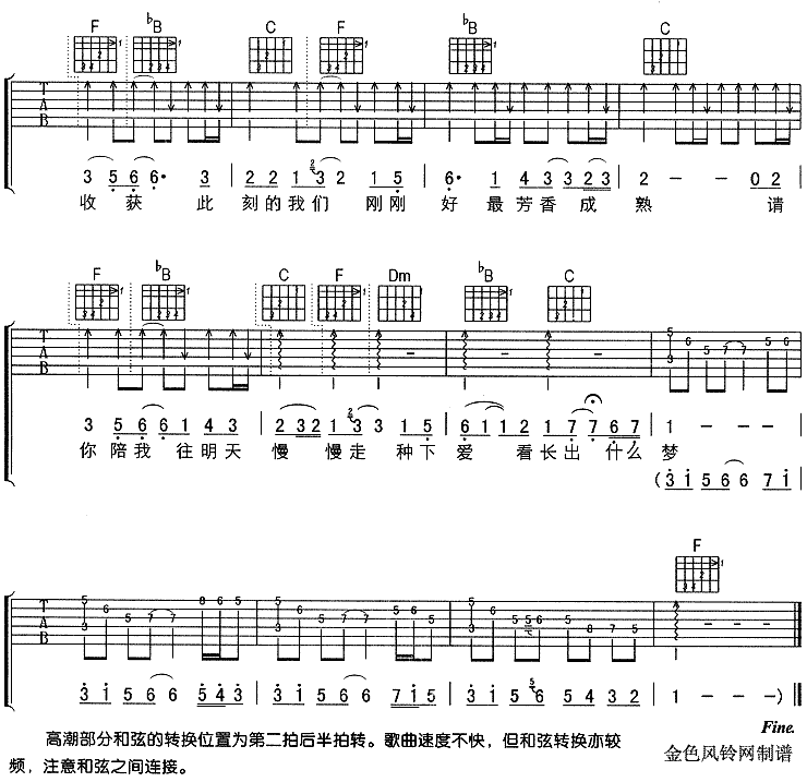 收获（图片）吉他谱第4页