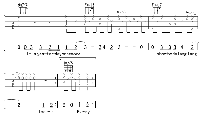 YesterdayOnceMore昨日重现吉他谱第3页