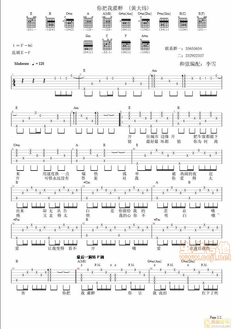 你把我灌醉吉他谱第1页