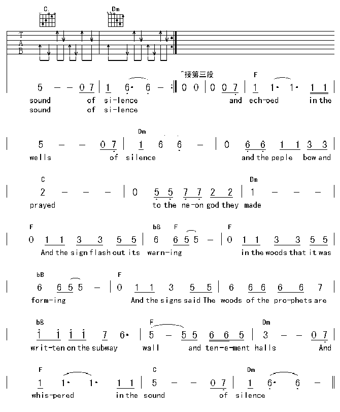 thesoundofsilence吉他谱第4页