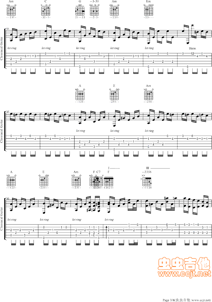 献给爱丽丝吉他谱第3页