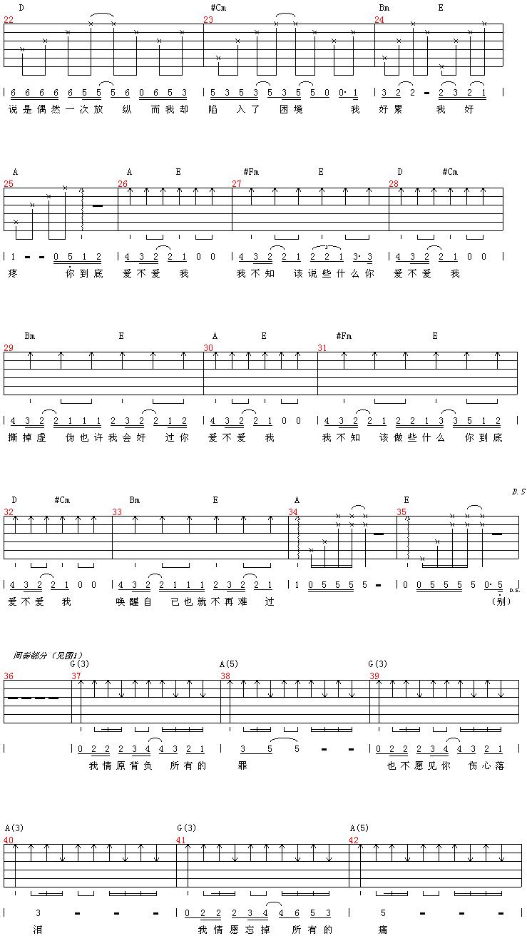 爱不爱我吉他谱第2页