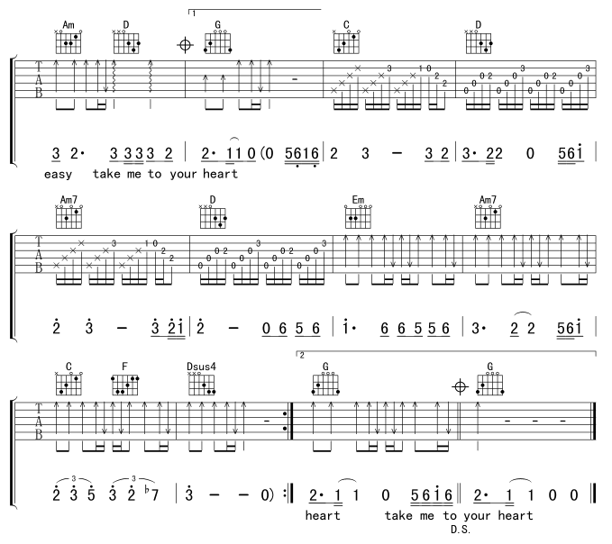 takemetoyourheart吉他谱第3页