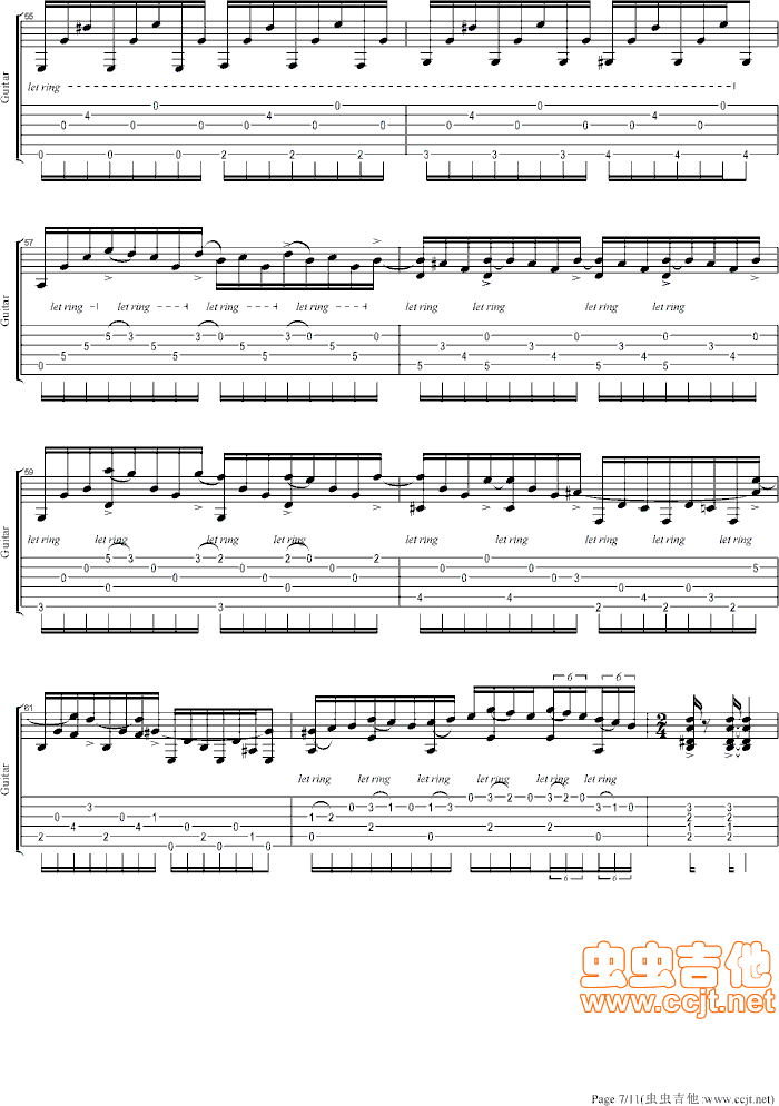 天枰座小奏鸣曲吉他谱第7页