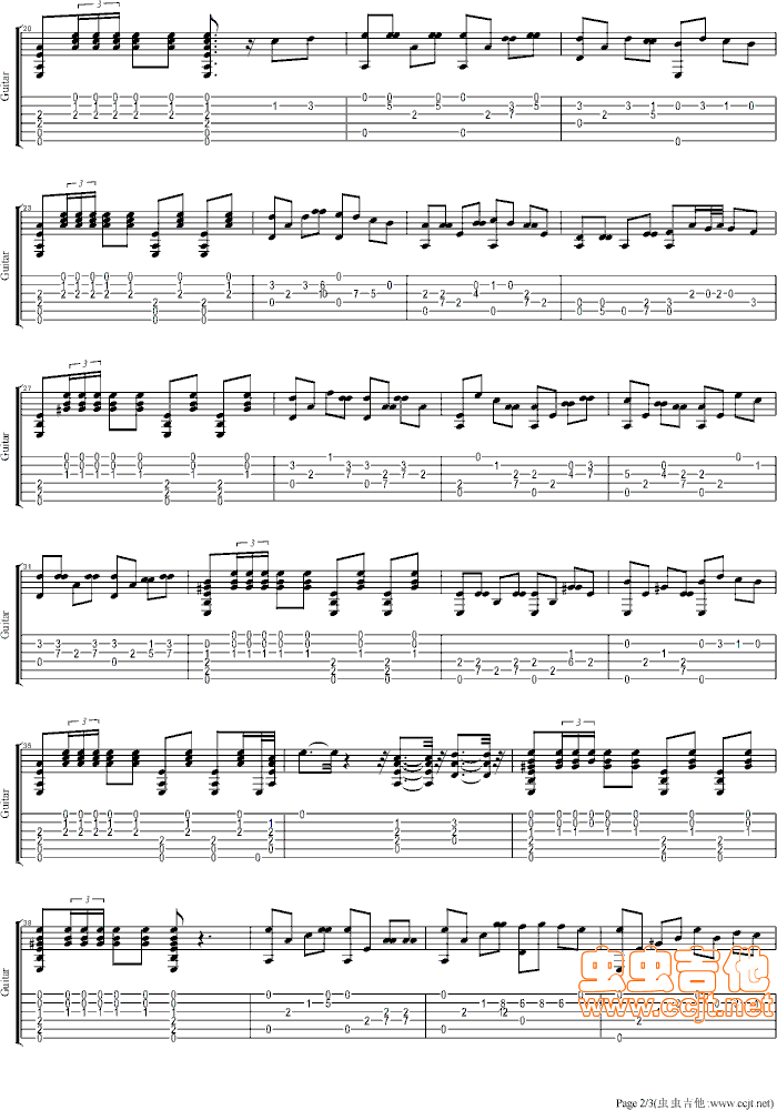 姑娘吉他谱第2页