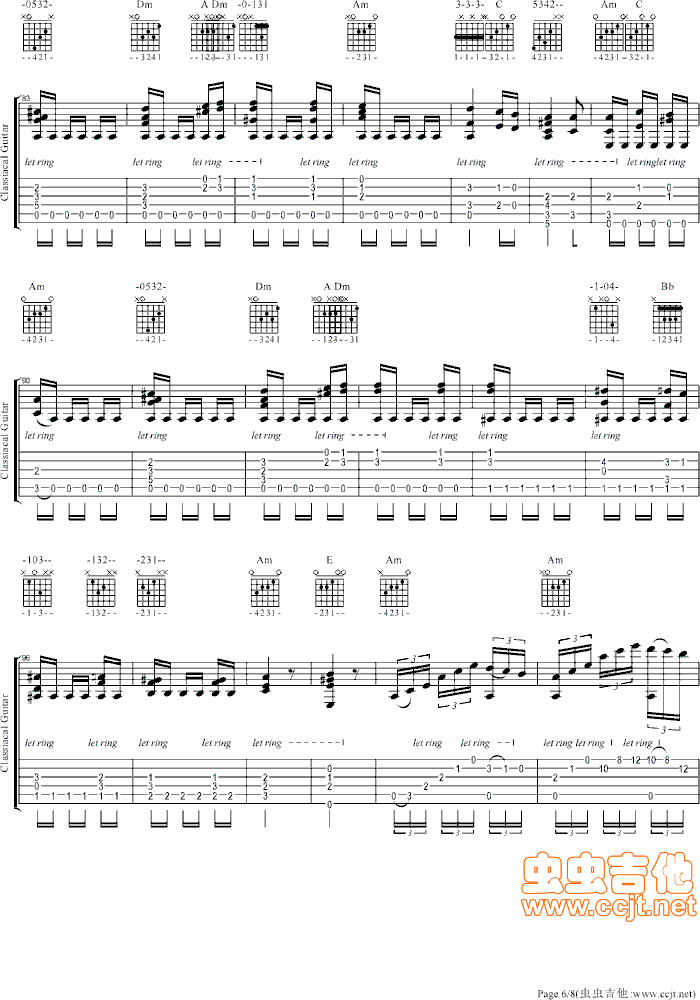 献给爱丽丝吉他谱第6页